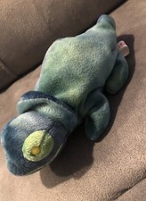 Ty Beanie Babies Rainbow The Chameleon 1997 Blue Plush Stuffed Animal Retired