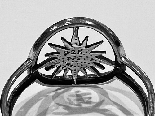 Compass Nautical Direction Sterling Silver Oxidized Ring - Size 10 - Picture 3 of 12
