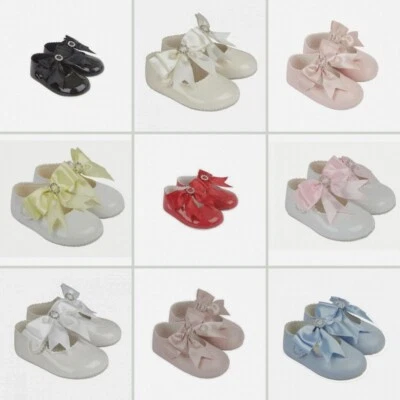 Baby Mädchen Schuhe Weich Kinderwagen BAYPODS Strass Schleife Spanische Taufe Hochzeit