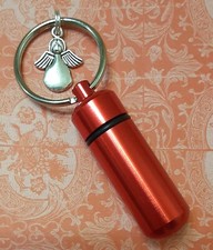 1A Red,Small Urn,Keepsake Urn,Cremation Urn,Key Chain Urn,Mini Urn, Angel Charms