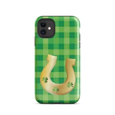 Irish Shamrock Green Plaid Tough Case for iPhone® Cell Phone Cover