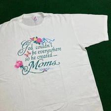 Vintage Jerzees Shirt Mens XL White God Couldnt Be Everywhere Created Moms 90s