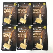 Missouri Meerschaum 6 PACK Corn Cob Pipe UnSmoked BENT Stem NEW IN PACK 6"