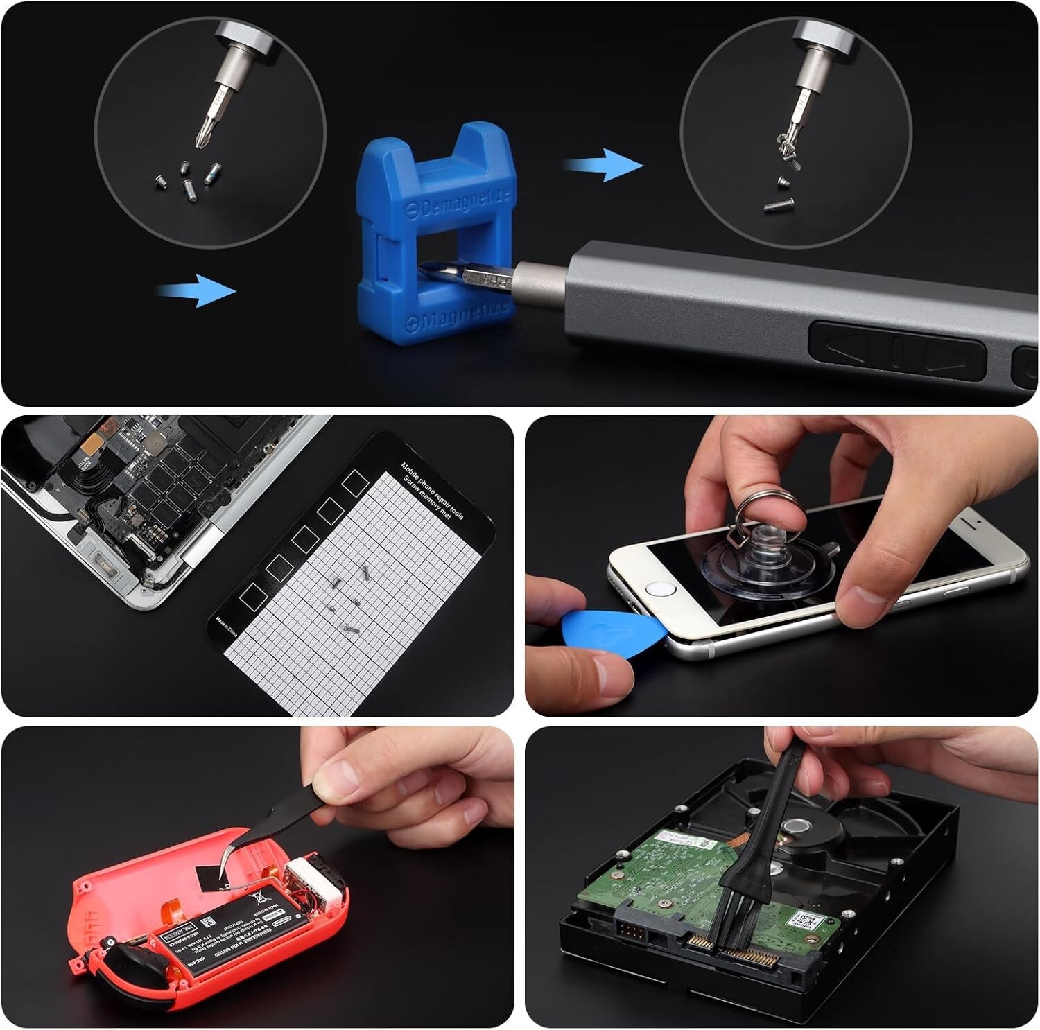 Rechargeable Mini Electric Screwdriver Kit - 200 RPM Precision Bits Included