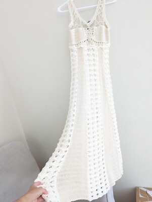 white beads for dress Unique One Shoulder Sati Beads Sheath Boho Wedding Dress Ivory Bridal Gown QW2356 US16 / White main image 1