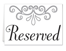 4 Beistle Reserved Table Cards Wedding Birthday Charity Event Vip Decoration