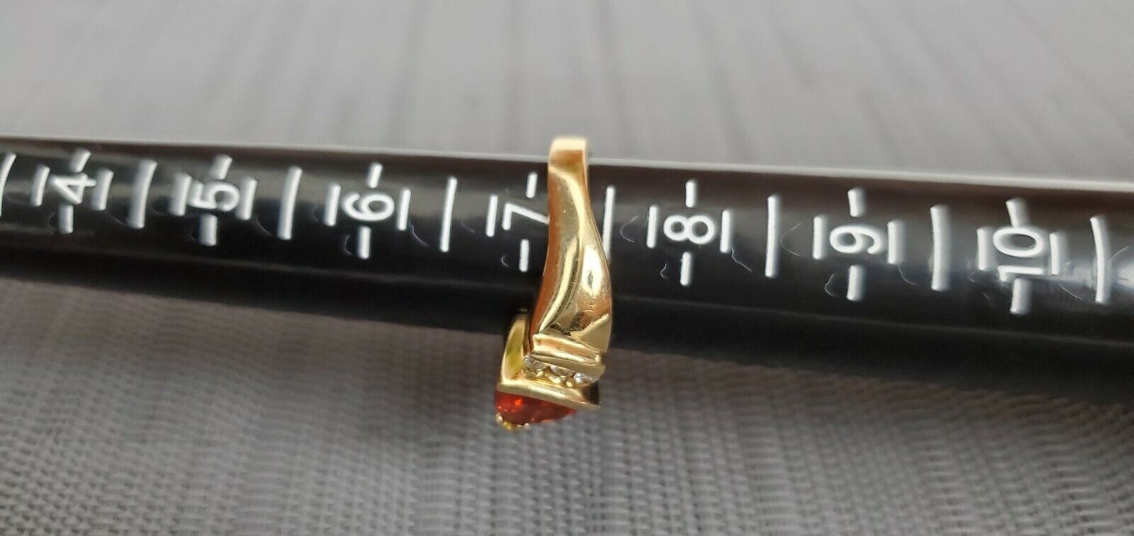 Beautiful 14k Yellow Gold Ring with Orange Stone … - image 10