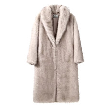 Luxury Mob Wife Aesthetic Long Faux Fur Coat Women Winter 2024 Fluffy Gradient F