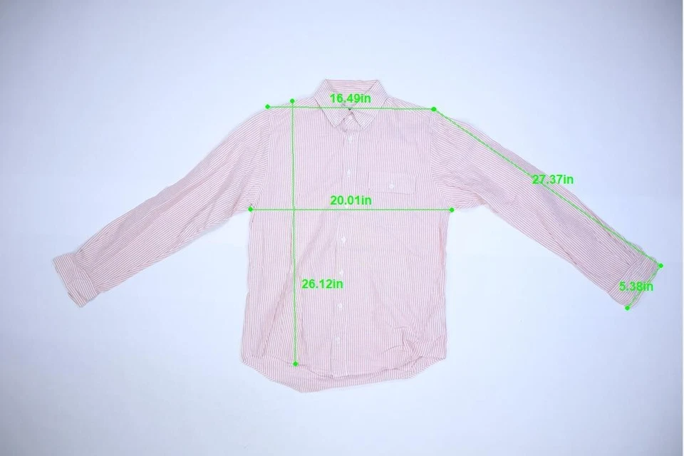 Camisa de Vestir Gant Michael Bastian Rosa Blanco Rayas Con Botones Manga Larga Hombres M Foto 2 de 4