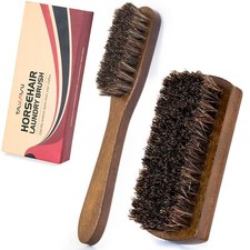 Horsehair Laundry Stain Brushes Set 2pcs by Natural Soft Bristle for Scrubbi...