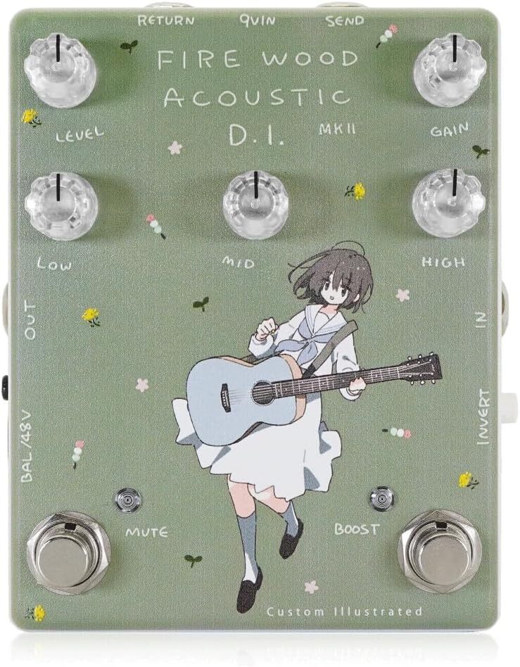 Animals Pedal Custom Illustrated Firewood Acoustic DI MKII by 