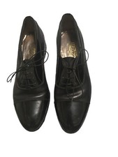 Salvatore Ferragamo Firenze Black Leather Cap Toe Oxford Dress Shoes Mens 9.5D