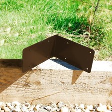 JUMBO CORNER Timber Railway Sleeper Brackets Planter Raised Bed Black Garden x4