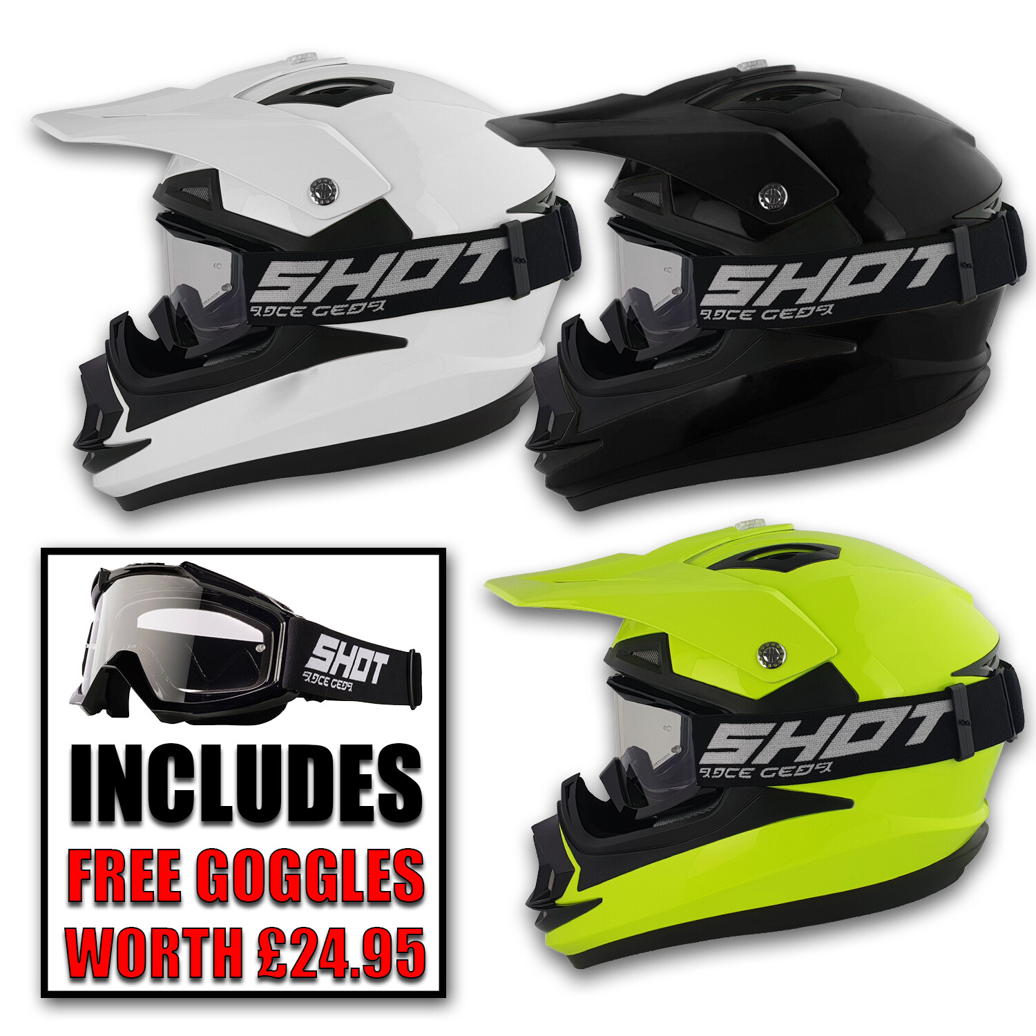 Motocross Helmet Adults Off Road MX Crash Helmet ECE / ACU Gold **FREE