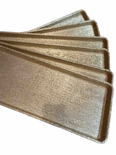 Vintage Gold Wood Grain Fiberglass Long Bakery Display Tray Pastry Retail 25.5” - Picture 6 of 6