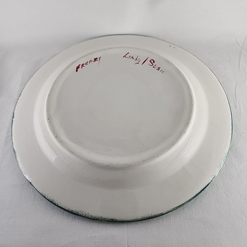 Handbemaltes Steingut 10 1/8" Durchmesser. Teller signiert - Bild 5 von 5