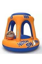 Swimming Pool Basketball Hoop Set by Hoop Shark - Orange/Blue - Inflatable Hoop