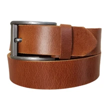A-VINTAGE ANTIQUE TWO-TONE JEANS BUFFALO LEATHER BELT MENS LEATHER BELT