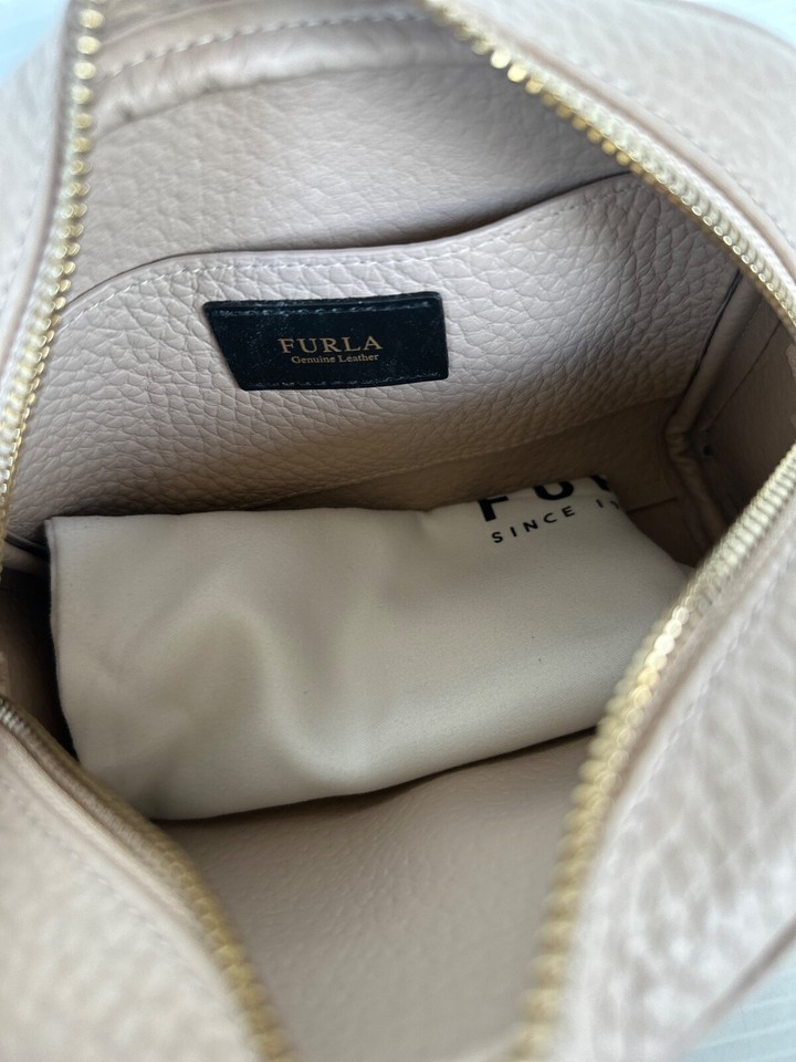 Furla Avril MINI CROSSBODY SMALL HandBag Purse Strap Creme Beige Leather NEW NWT eBay