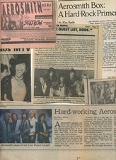 Aerosmith rare collection 9 clippings 1985-1989 era; Archive of the Eighties