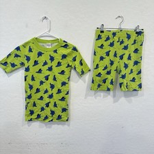 Hanna Andersson Stingray Pajama Set Kids 14-16 Short John Lime Green Cotton