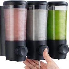 Shampoo and Conditioner Dispenser,Shower Soap Dispenser 3 Chamber No Drill Wall