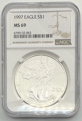 1997 American Silver Eagle Coin - NGC MS69