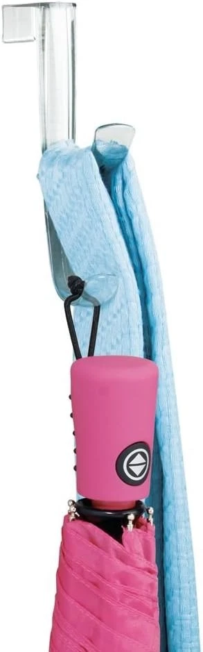 Gancho organizador sobre puerta InterDesign para abrigos, sombreros, batas, juego de 3, transparente  Foto 4 de 4