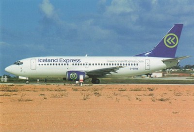 Postcard Airline Iceland Express B737-300 G-STRB CC8.