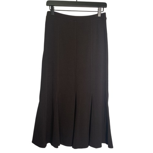 Eileen Fisher Wool Blend Skirt Chocolate Brown Sz PP Quite Luxury Neutral