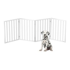 Folding Indoor Pet Gate 4 Panel Freestanding Dog Fence