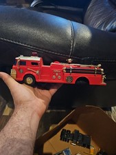 Vintage 1980 Battery Operated Fire Engine Bump N Go Action Fire Department