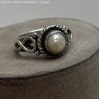 925 Sterling Silver Pearl Openwork Textured Ring 6.2g — photo 1