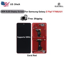 OEM OLED Display Touch Screen For Samsung Galaxy Z Flip7 F766U/U1 US Coral Red