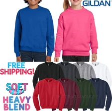 Kids Youth Gildan Heavy Blend Soft Crewneck Sweatshirt Boy Girl XS-XL NEW!