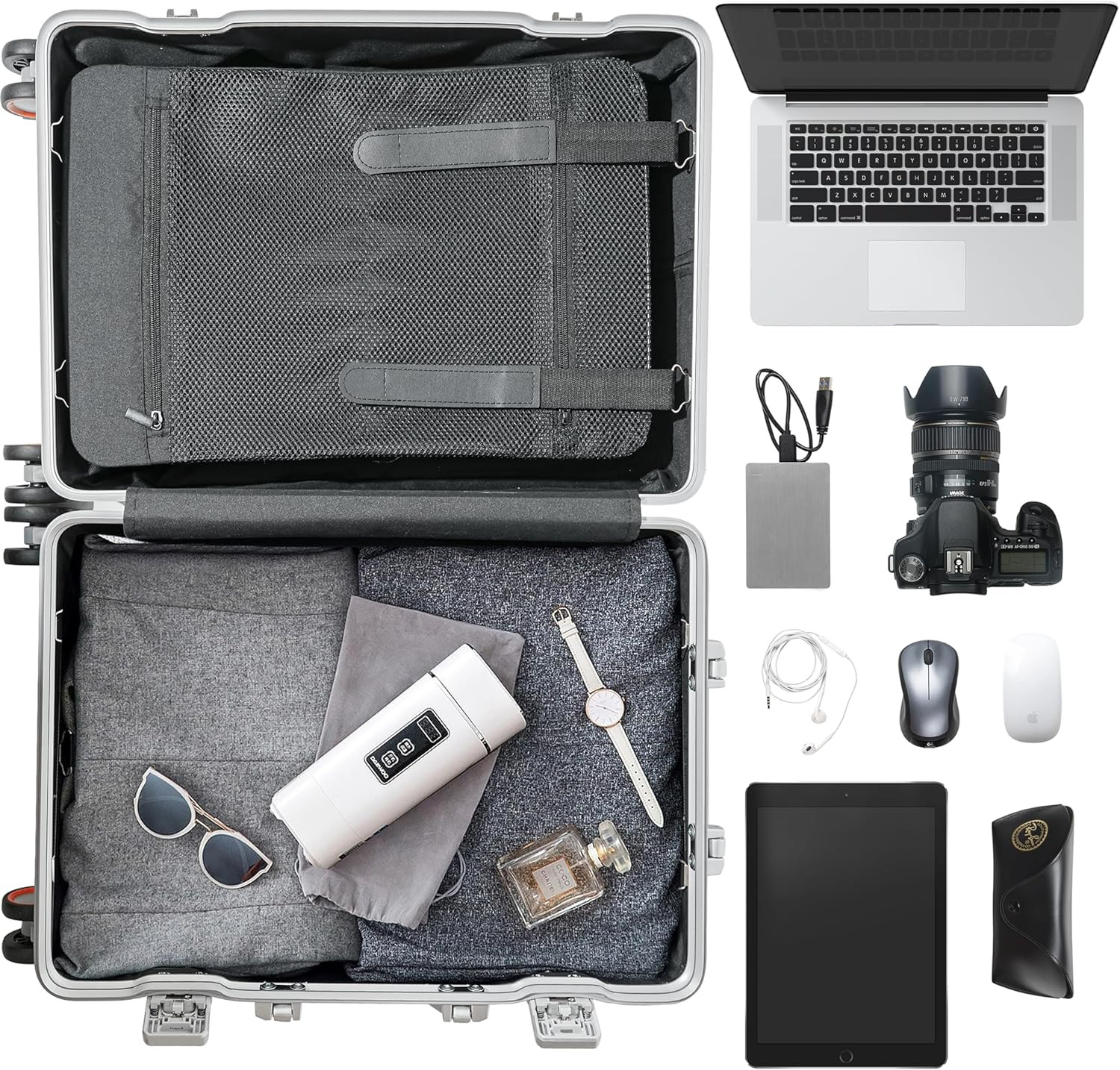 Sustainable 3-Piece Aluminum Luggage Set with Tote & TSA Lock