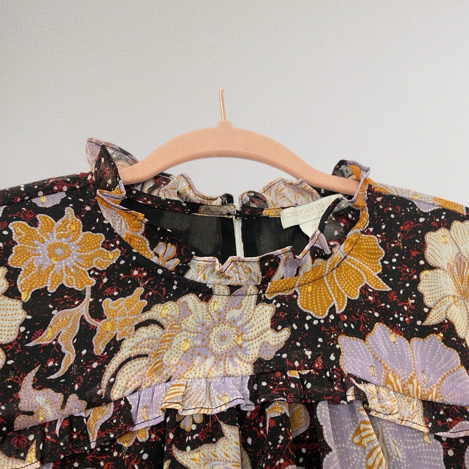 Christian Siriano Women’s Floral Ruffle Top Size Large 