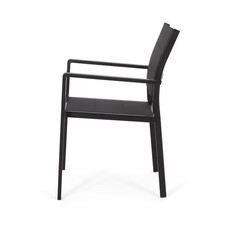 Modern Dining Chair with Rust-Resistant Aluminum Frame, Outdoor Mesh Seating,