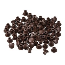 96Pcs 5mm 3/16" Dia PP Screw Hole Plugs for Furniture Cupboard Dark Brown