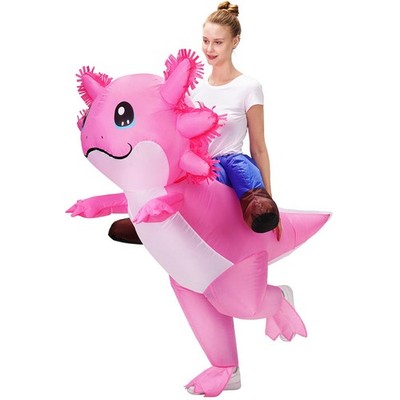 Stegosaurus Axolotl Costume Inflatable for Adult One Size, Pink