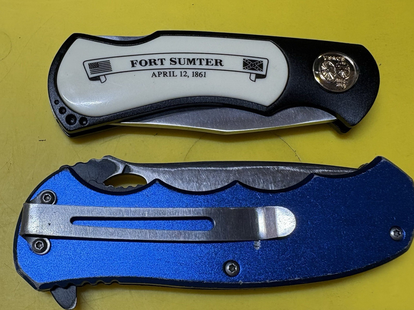 America's Civil War Fort Sumter Model  Folding Lock Blade Knife+Eagle Knife L-FS