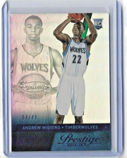 ANDREW WIGGINS  2014 Panini Prestige #161  Bonus Shots PURPLE ROOKIE CARD /49. rookie card picture