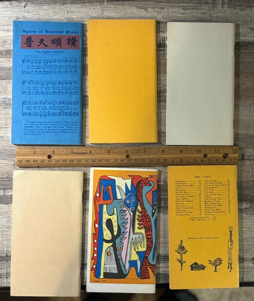 Lote de 6 folletos himnos musicales pequeños vintage de los años 60 canción folclórica negra africana Foto 2 de 2