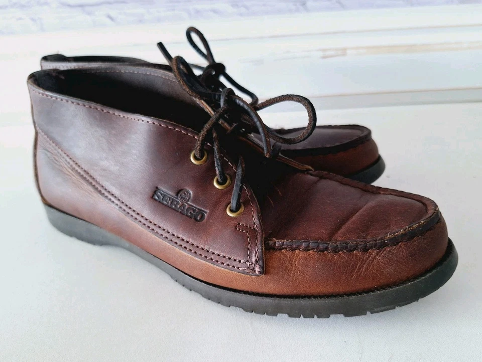 Vintage 90s sebago USA womens shoes 8 Ankle Boots Leather Y2k Cabincore - Image 2 of 4