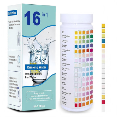 16-in-1 Drinking Water Test Kit - 100 Strips - Quick & Easy Water Testing Strips