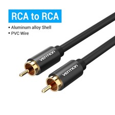 RCA to RCA Cable Audio Lead Stereo Long GOLD Coaxial Amplifier Aux Stereo HiFi