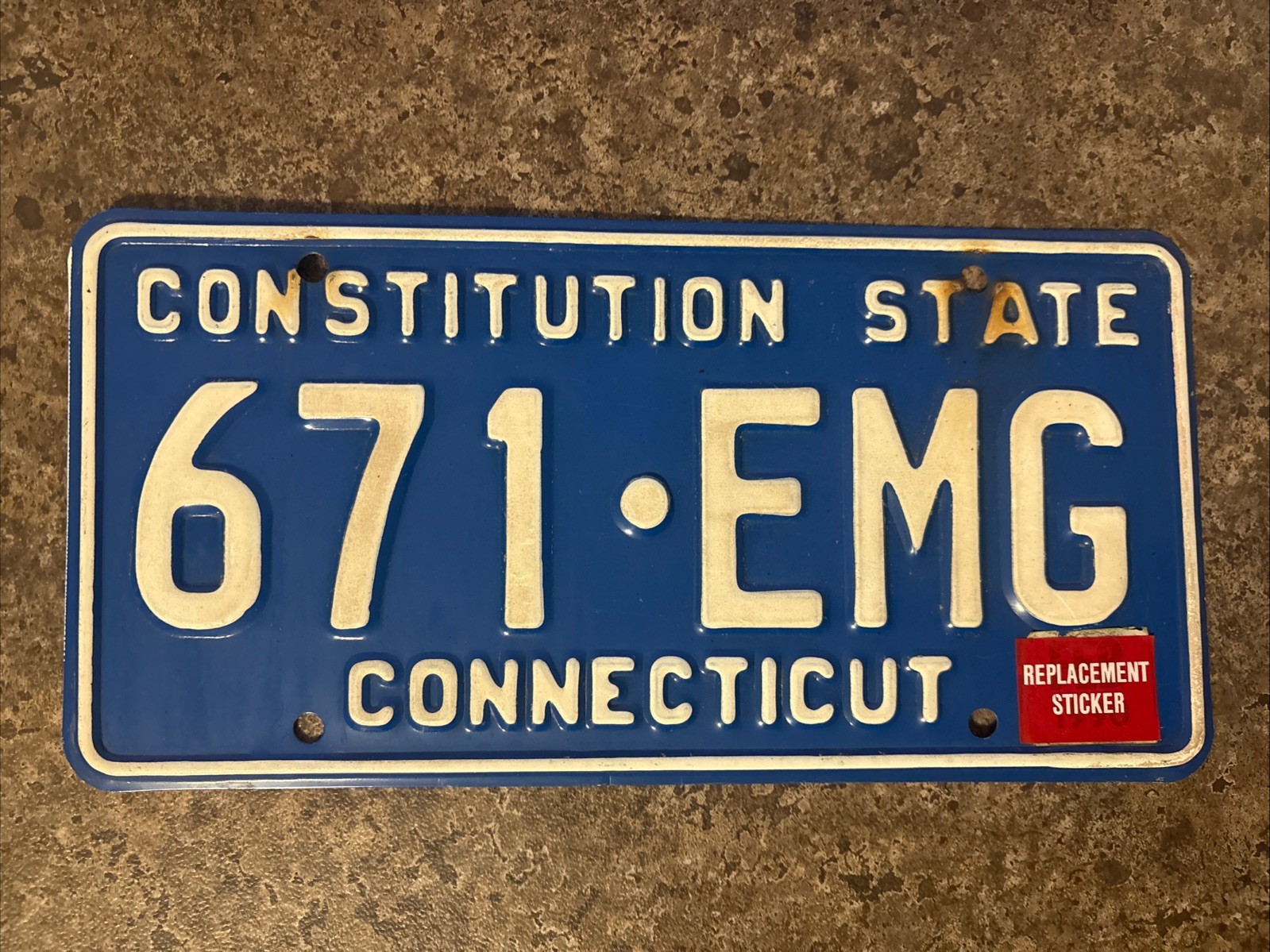 1990 Connecticut License Plate Replacement # 671-EMG