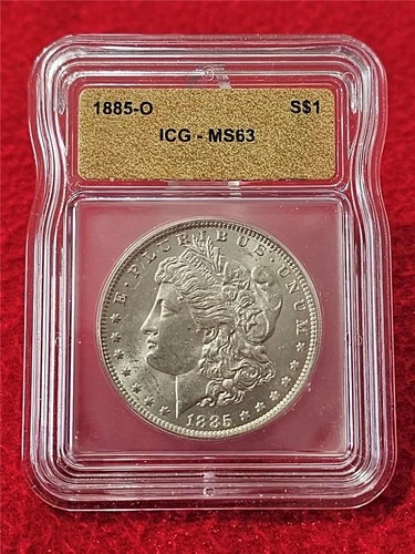 1885-O MORGAN SILVER DOLLAR  ICG  MS 63                                   #T1761