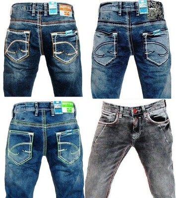 Rusty Neal Herren Jeans Denim Hose Dicke Nähte W 30 31 32 33 34 38 40 L32 34