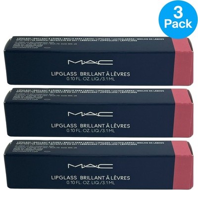 MAC Lipglass Brillant À Lèvres 303 Nymphette Lip Gloss 0.10 oz 3 Pack New